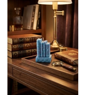 Mumelia Candles Kitaplık Figür - Doğal Soya Dekoratif Mum - Mavi