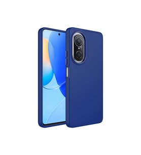 Huawei Nova 9 SE Uyumlu Kılıf Metal Çerçeve ve Buton Tasarımlı Silikon Zore Luna Kapak (Lacivert)