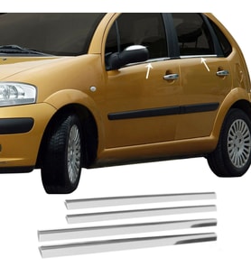 Citroen C3 Krom Cam Çıtası Tk 2002-2009 4Prç Paslanmaz Çelik