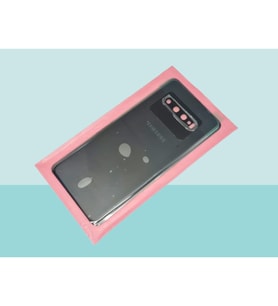 Samsung Galaxy S10 PLUS Uyumlu Arka Kapak Batarya Kapağı - SİYAH - FULL LENSLİ
