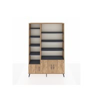 Arges Dolap 10 Raflı 3 Kapaklı 132x30x195 Çam-Çam/Antrasit