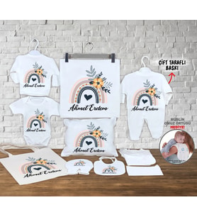 Minito Baby İsme Özel 13'lü Pamuklu Erkek Bebek Hastane Çıkışı Seti_MT_250