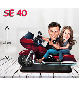 Kişiye Özel Ahşap Biblo - Motor Kullanan Çift 3