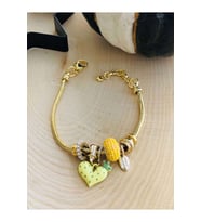 VİDALI, CHARMLARI DEĞİŞTİRİLEBİLİR KALPLİ CHARM BİLEKLİK GOLD ACR6322