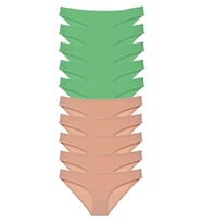 10 adet Süper Eko Set Likralı Kadın Slip Külot Yeşil Ten