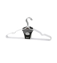 BEYAZ 10PCS SİLİKON KAPLAMALI METAL ELBİSE ASKISI 40CM (5680)