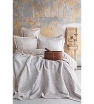 Apricitas Home Çift Kişilik Yatak Örtülü Nevresim Set Sorella Beige