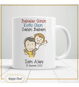 Babalar Günü Hediyesi – Kişiye Özel Kupa Bardak-baba69