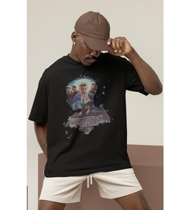 Tasarım Stranger Things Dizi Baskılı Unisex Oversize Tişört