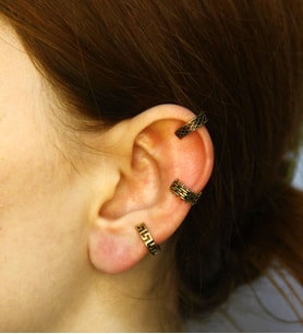 3'lü Antik Model Deliksiz Earcuff Kıkırdak Küpe Seti eukk3