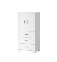 Çok Amaçlı Dolaplı Şifonyer 3 Çekmeceli Kapaklı 60x44x127cm (Beyaz)