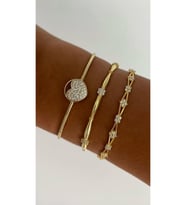 3lü Tasarım Bilezikler 925 Ayar (Gold)