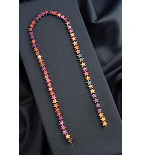 Hematit Doğal Taş Parlak Pembe Yıldız Kesim 8mm Dizi