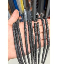 Hematit Taşı Üçgen Rondela Kesim Mat Siyah 6x2mm Doğal Taş Dizi