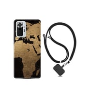 Xiaomi Redmi Note 10s Kılıf Silikon Ipli Boyun Askılı Desenli Map Planet 1656