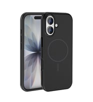 Apple iPhone 17 Uyumlu Kılıf M-Safe Şarj Özellikli Metal Kamera Çerçeveli Zore Edi Silikon Kapak (Siyah)