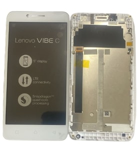 Lenovo A2020 Vibe C Çıtalı Lcd Ekran Beyaz