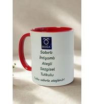 Boğa Burcu Porselen Kupa – Sabırlı, Tutkulu, Sezgisel ve İhtişamlı Tasarım Kupa (Beyaz)