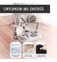 Ergonomik Ortopedik Bel Destekli Oturma Minderi Postür Düzeltici İş Ev Oto Sırt Koltuk Yastığı (Gri)