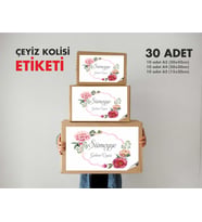 isme özel Çeyiz Kolisi Etiketi 30 Adet Koli Etiket