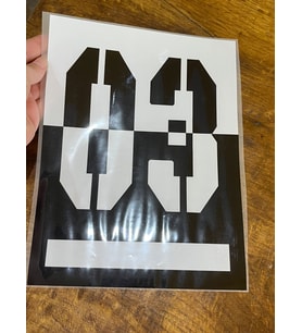 ÜTÜ İLE YAPIŞAN 03 RAKAMI TRANSFER BASKI TİŞÖRT KOT BASKI ARMA 26X19 CM