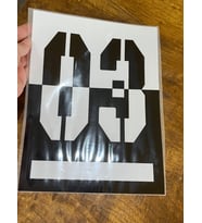 ÜTÜ İLE YAPIŞAN 03 RAKAMI TRANSFER BASKI TİŞÖRT KOT BASKI ARMA 26X19 CM