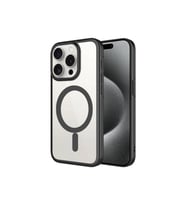 Apple iPhone 15 Pro Max Uyumlu Kılıf Wireless Şarj Özellikli Sert PC Zore Mat Riksos M-safe Kapak (Siyah)
