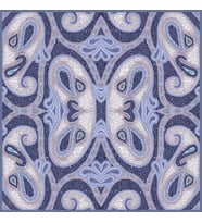 Mandala Desen İtalyan Şifon Seri Eşarp Eşarp Askısı İle Birlikte 140x140 cm Mavi