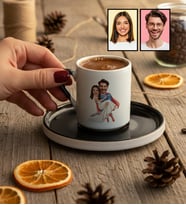 Kişiye Özel Karikatürlü Sevgiliye Hediye Türk Kahvesi Fincanı Sevgililer Günü Hediyesi