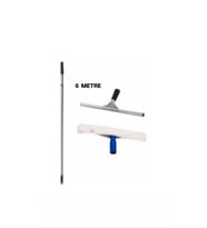 Cam Temizlik Seti 6 Metre Teleskopik Uzayabilen Metal Sap 35 Cm Cam Peluş Ve Cam Çekçeği