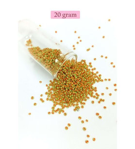 Dökme Cam Kum Boncuk (11/0) 2 mm - 20 Gram - Sarı Turuncu - BNC031