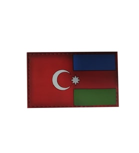 Single Sword İki Devlet Tek Millet Nakış Bayrak