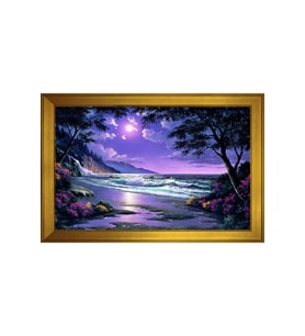 Manzara Temalı Kanvas Tablo 80 x 110 cm Gold Çerçeve