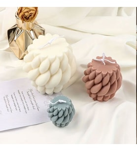 Silikon Mum Yağmur Damlası Şekilli Küçük Boy 3D Geometrik Kavisli Sütun Sabun Kalıbı