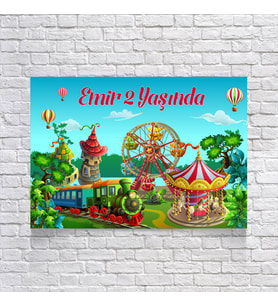 Lunapark Temalı Doğum Günü Afişi 35X50 cm