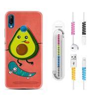 Huawei P20 Lite Mate 10 20 Lite Pro P40 Lite KılıfKablo Koruma Spiral Silikon Avokado Skate 1741