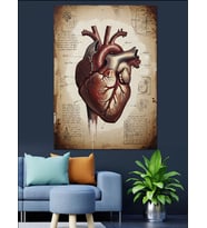 Kahve Fincanı Ve Kükreyen Aslan Dekoratif Kanvas - Mdf Ahşap Tablo