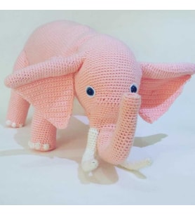 Büyük Sevimli Fil Amigurumi Organik Oyuncak