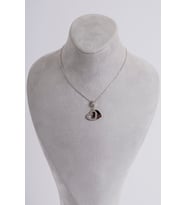 Zirkon Taşlı Kalpli Charm Kolye Silver 925 Ayar Gümüş