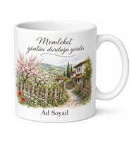 Kişiye Özel Memleket Bahçesi Temalı Kupa Bardak İsimli Hediye