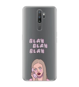 Oppo A5 2020 / A9 2020 Uyumlu Blah Blah Blah Mean Girls Desenli Şeffaf Telefon Kılıfı