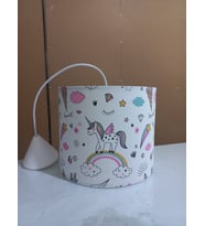 Unicorn Kumaş Kaplama Çocuk Odası Genç Ve Bebek Odası Avize Aydınlatma Sarkıt (A.Beyaz)