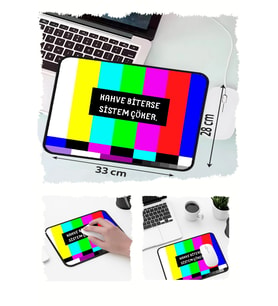 Kahve Error Tasarımlı 33x28 Cm Mousepad Kaymaz Taban Rahat Konforlu Mouse Pad