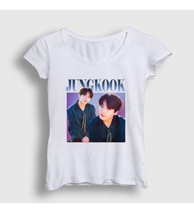 Presmono Kadın Beyaz Poster K Pop Jungkook Bts T-Shirt 272713tt