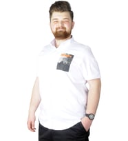 Mode XL Büyük Beden Gömlek Baskılı City 22367 Beyaz