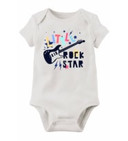 Unisex Bebek Beyaz Organik Baskılı Pamuklu Body