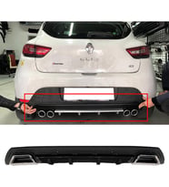 Renault Clio Mk4 Siyah Difüzör Çiftli Kare Egzoz Görünümlü D Tip Difizör 2012-2019