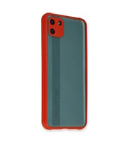 Realme C11 Kılıf Miami Şeffaf Silikon - Kırmızı