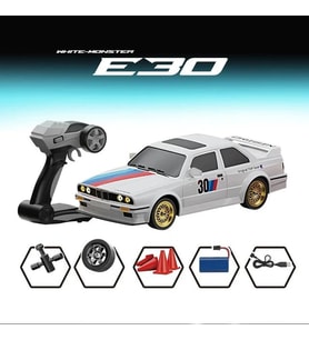 Uzaktan Kumandalı 1:16 BmMWW E30 Araba Full Fonksiyon Işıklı Drift BmMWW E30 40 Km Hız Yapan E30 (Beyaz)