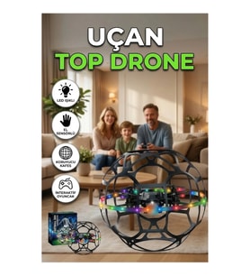 LED Işıklı El Sensörlü Mini Uçan Top Drone – Koruyucu Kafesli İnteraktif Oyuncak